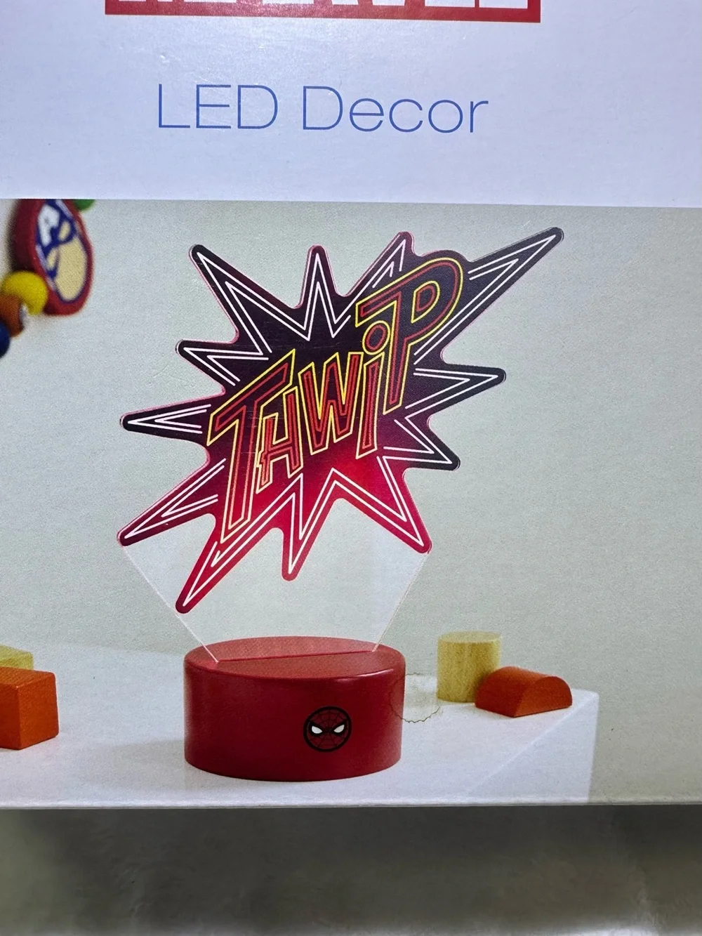 Marvel Spider-Man THWIP LED Decor Table Lamp Acrylic Night Light
